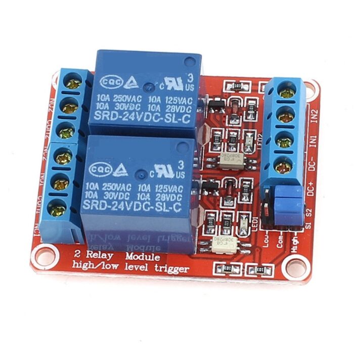 Módulo Relé Optoacoplador 2 Canales 24V Ja Bots