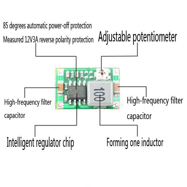 Mini-360 DC-DC Buck Converter LM2596 2A Compacto Mini-360 DC-DC Buck Converter LM2596 2A Compacto - Imagen 4