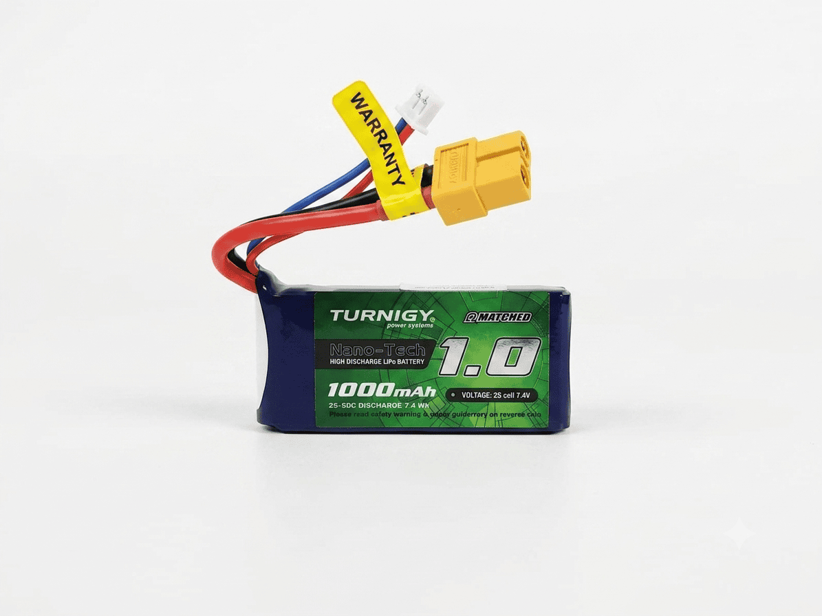 Batería Lipo 2S 1000mAh 7.4V Turnigy – Alta descarga para robótica Batería Lipo 2S 1000mAh 7.4V Turnigy – Alta descarga para robótica