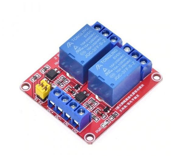 Módulo Relé Optoacoplador 2 Canales 12V H/L Level para Proyectos de Robótica