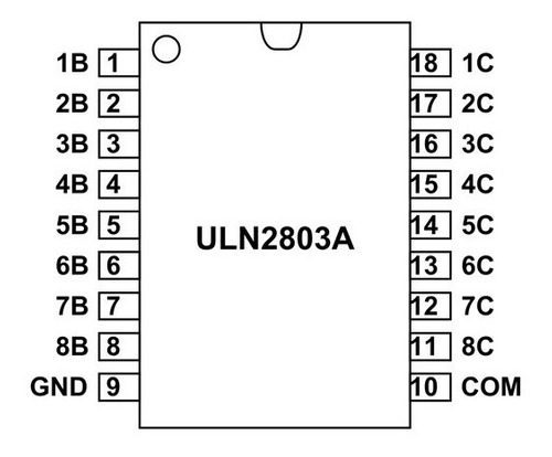 Driver ULN2803A SMD SOP-18 Octal 5V 500mA Driver ULN2803A SMD SOP-18 Octal 5V 500mA - Imagen 2