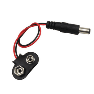 Broche batería 9V con plug DC 5.5x2.1 mm