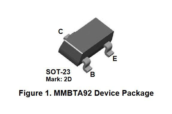 Paquete 10 Transistores MMBTA92 PNP SOT-23 300V 0.5A Paquete 10 Transistores MMBTA92 PNP SOT-23 300V 0.5A - Imagen 2