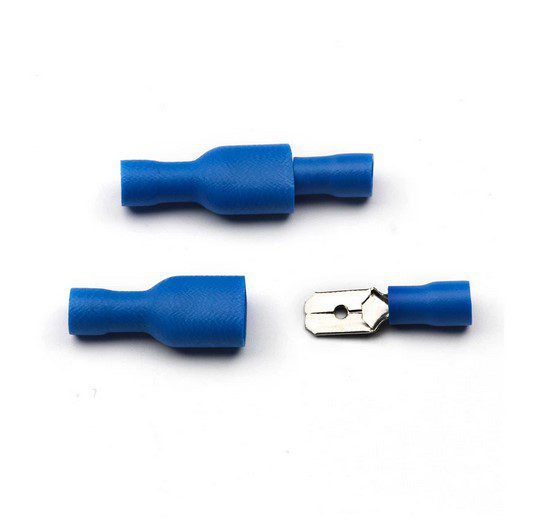 Terminal de Empalme Macho/Hembra 16–14AWG Aislado Azul x10 Terminal de Empalme Macho/Hembra 16–14AWG Aislado Azul x10
