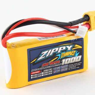 Batería LiPo ZIPPY 1000mAh 2S 7.4V 40C con Conector XT60
