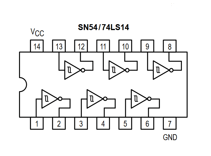 Inversor Hex Schmitt-Trigger SN74LS14N Inversor Hex Schmitt-Trigger SN74LS14N - Imagen 2