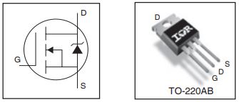 Transistor mosfet IRFB4227 pines