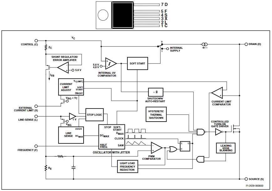 Convertidor AC-DC TOP 243 pines 