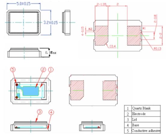 Cristal resonador de cuarzo 8Mhz SMD hoja de datos 2