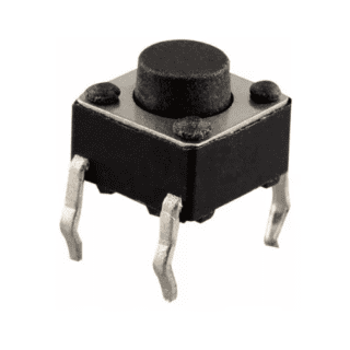 Botón Pulsador de 4 Pines Through Hole 50mA 12VDC - Negro