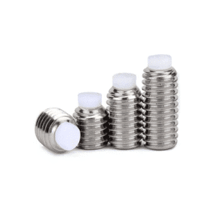 Tornillo prisionero Allen negro M4 punta de nailon 14mm