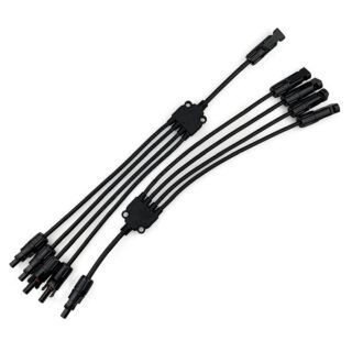 Conector MC4 en Y 4 en 1 macho y hembra para conexión de paneles solares en paralelo