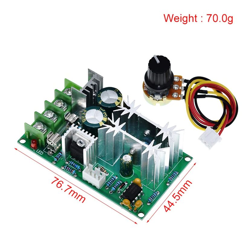 Controlador de velocidad PWM 1200W para Motor DC 10-60V 20A Controlador de velocidad PWM 1200W para Motor DC 10-60V 20A - Imagen 4