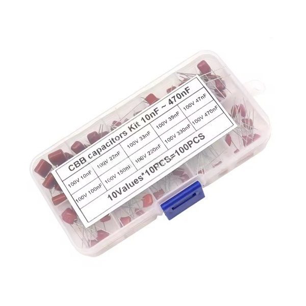 Kit 100 Condensadores de Poliéster 100V 10nF – 470nF Kit 100 Condensadores de Poliéster 100V 10nF – 470nF para electrónica