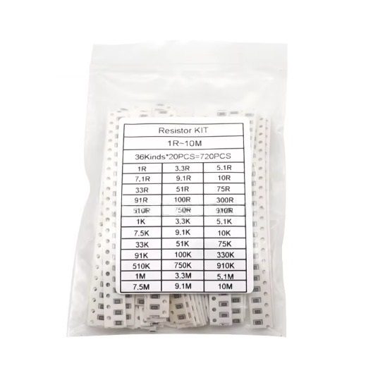 Kit resistencias 0603 720 piezas - 36 Valores Kit resistencias 0603 720 piezas - 36 Valores para electrónica SMD