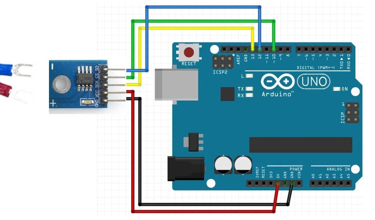 Módulo MAX31855 Convertidor Termopar Tipo K SPI Alta Precisión Conexión de Módulo MAX31855 Convertidor Termopar Tipo K SPI Alta Precisión para medición térmica