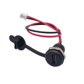 Puerto USB-C hembra impermeable con bloqueo y carga rápida para montaje en panel