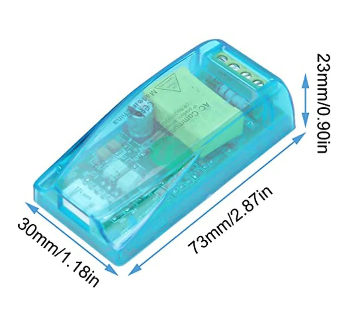 PZEM-004T V3.0 Medidor de Energía Preciso 100A – Voltaje y Corriente Dimensiones de PZEM-004T V3.0 medidor de energía 100A con transformador de corriente