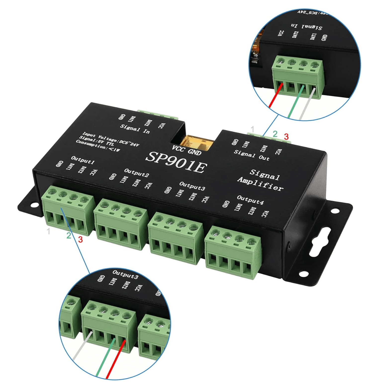 SP901E Amplificador SPI 4/8 Canales para LED WS2812B SP901E Amplificador SPI 4/8 Canales para LED WS2812B