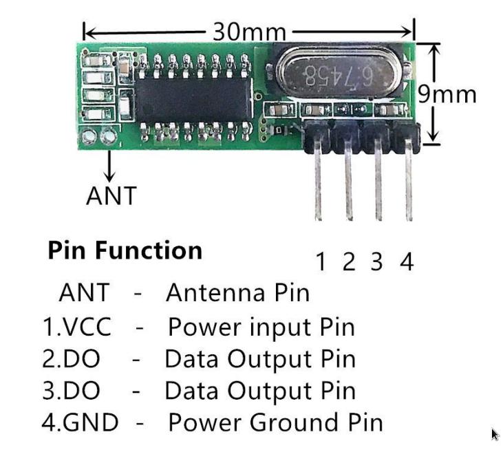 Transmisor y Receptor de 433MHz Superheterodino RX470-4 Transmisor y Receptor de 433MHz Superheterodino RX470-4 - Imagen 4