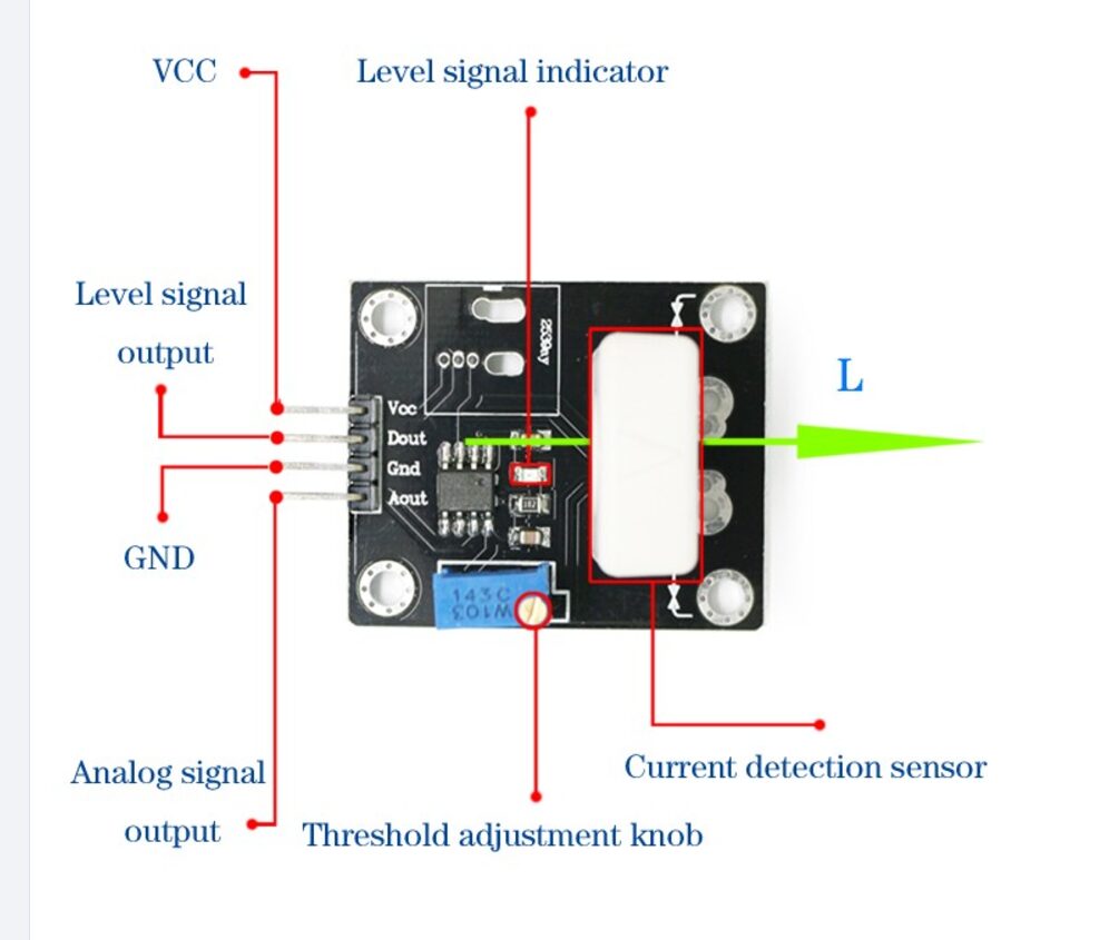 Módulo Sensor de Corriente Bidireccional WCS1800 AC y DC 70A Módulo Sensor de Corriente Bidireccional WCS1800 AC y DC 70A - Imagen 2