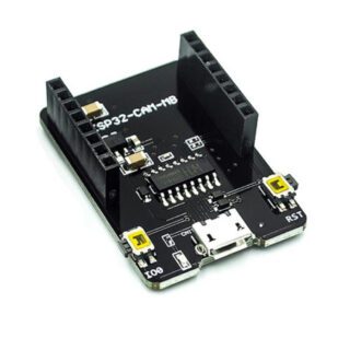 adaptador con interfaz USB que permite programar y alimentar el módulo ESP32-CAM de forma sencilla y segura.