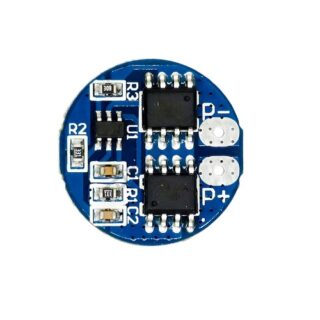 Módulo BMS 2S 5A mostrando sus conexiones para celdas 18650, ideal para protección y balanceo de baterías de litio en proyectos electrónicos.