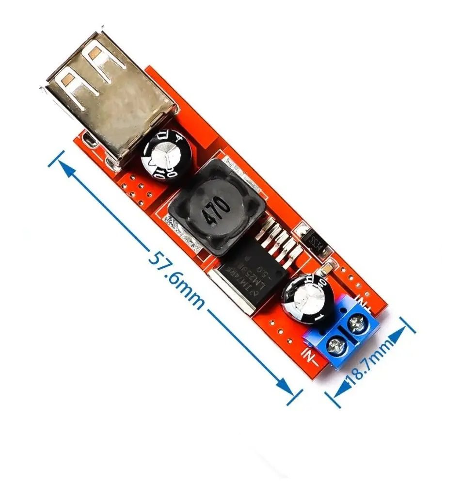 Módulo Step Down LM2596 6V-40V a 5V 3A con Doble USB para Carga Rápida Módulo Step Down LM2596 6V-40V a 5V 3A con Doble USB para Carga Rápida - Imagen 2