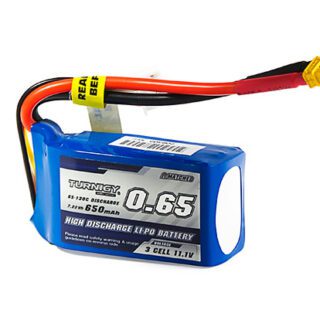 Batería LiPo Turnigy 650mAh 3S 11.1V 65C con conector XT30 para drones FPV y aeromodelismo