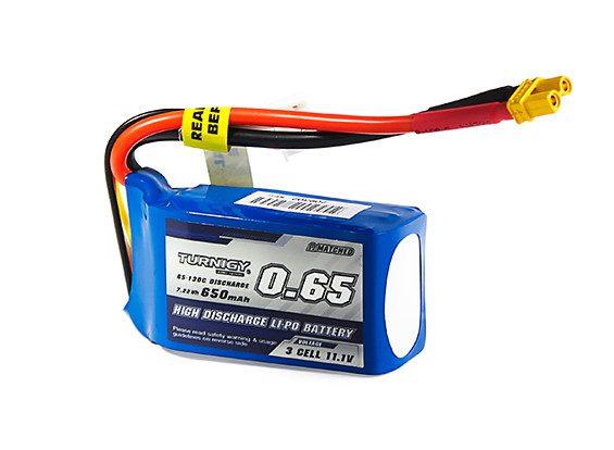 Batería LiPo Turnigy 650mAh 3S 11.1V 65C con XT30 Batería LiPo Turnigy 650mAh 3S 11.1V 65C con conector XT30 para drones FPV y aeromodelismo