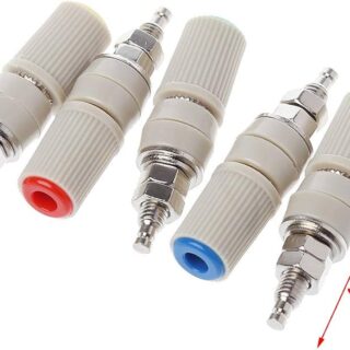 Conector amplificador tipo banana M5 de 30A y 4 mm para fuentes de alimentación y equipos electrónicos