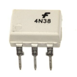 Optoacoplador 4N38 DIP-6 utilizado para aislamiento eléctrico y protección de señales en sistemas electrónicos