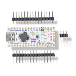 Placa Arduino Nano V4.0 color blanco con microcontrolador ATmega328P y puerto USB Tipo C