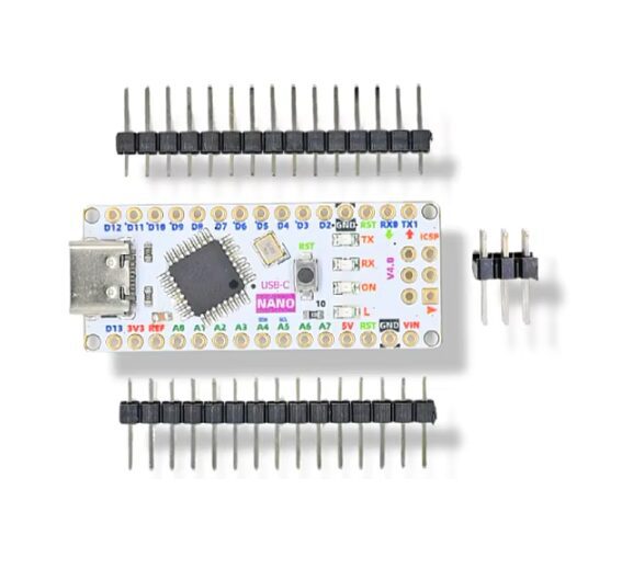 Arduino Nano V4.0 Tipo C Placa Blanca Placa Arduino Nano V4.0 color blanco con microcontrolador ATmega328P y puerto USB Tipo C
