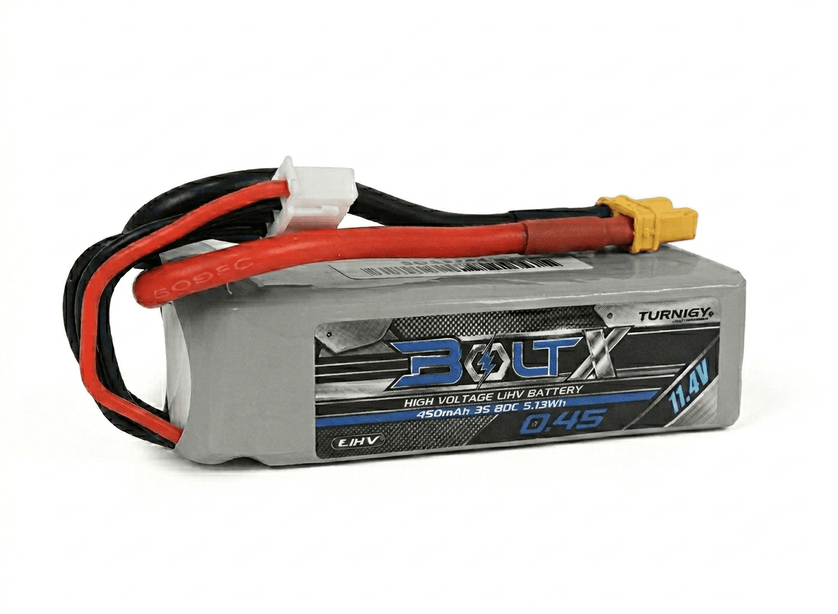 Batería LiPo Turnigy BoltX LiHV 3S 450mAh 11.4V 80C con XT30 Batería LiHV Turnigy BoltX 3S 450mAh 11.4V 80C con conector XT30 para drones FPV y aeromodelismo