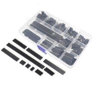Kit surtido de regletas hembra de una sola fila 2.54 mm con 8 tipos para Arduino, ESP32 y PCB