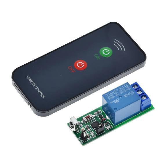 Módulo Interruptor por Control Remoto Infrarrojo 1 Canal 5V Módulo relé de 1 canal 5V 10A con control remoto infrarrojo de 38 kHz para automatización y proyectos con Arduino.