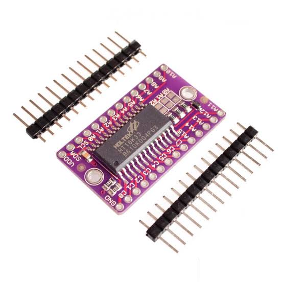 Módulo Controlador LED I²C CJMCU-HT16K33 Módulo CJMCU-HT16K33 con controlador Holtek HT16K33 para displays LED, matrices LED y pantallas de 7 segmentos mediante interfaz I²C.