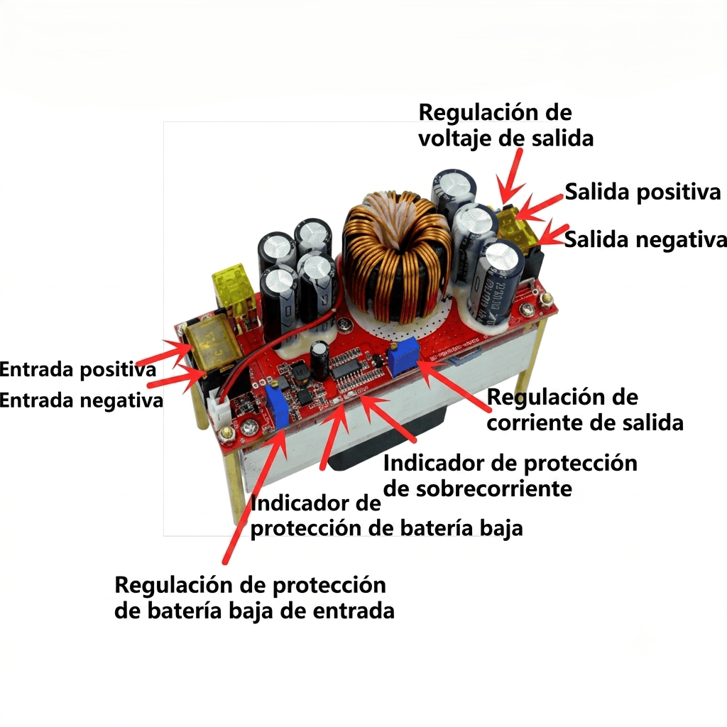 Convertidor Elevador DC-DC 1800W 40A 10–60V a 12–90V Ajustable Convertidor Elevador DC-DC 1800W 40A 10–60V a 12–90V Ajustable - Imagen 4