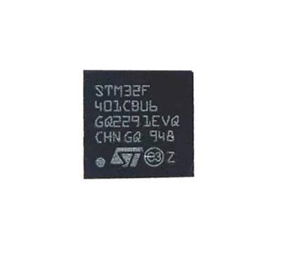 Microcontrolador STM32F401CBU6 ARM Cortex-M4 84 MHz Microcontrolador STM32F401CBU6 ARM Cortex-M4 de 84 MHz con 128 KB Flash, 64 KB SRAM y encapsulado UFQFPN-48.