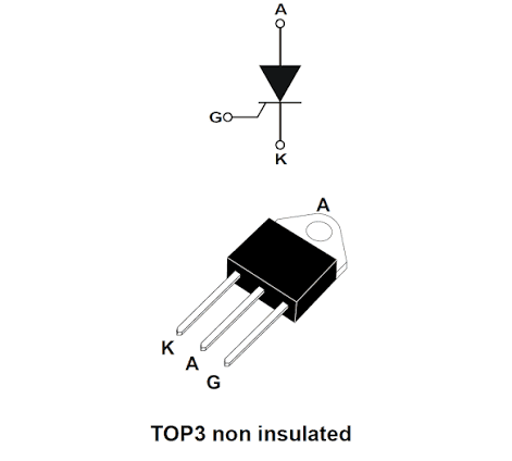Transistor Tiristor SCR BTW69-1200 1200V 50A Transistor Tiristor SCR BTW69-1200 1200V 50A - Imagen 2