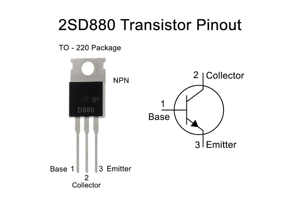 Transistor NPN de Potencia 2SD880 60V 3A TO-220 Transistor NPN de Potencia 2SD880 60V 3A TO-220 - Imagen 2