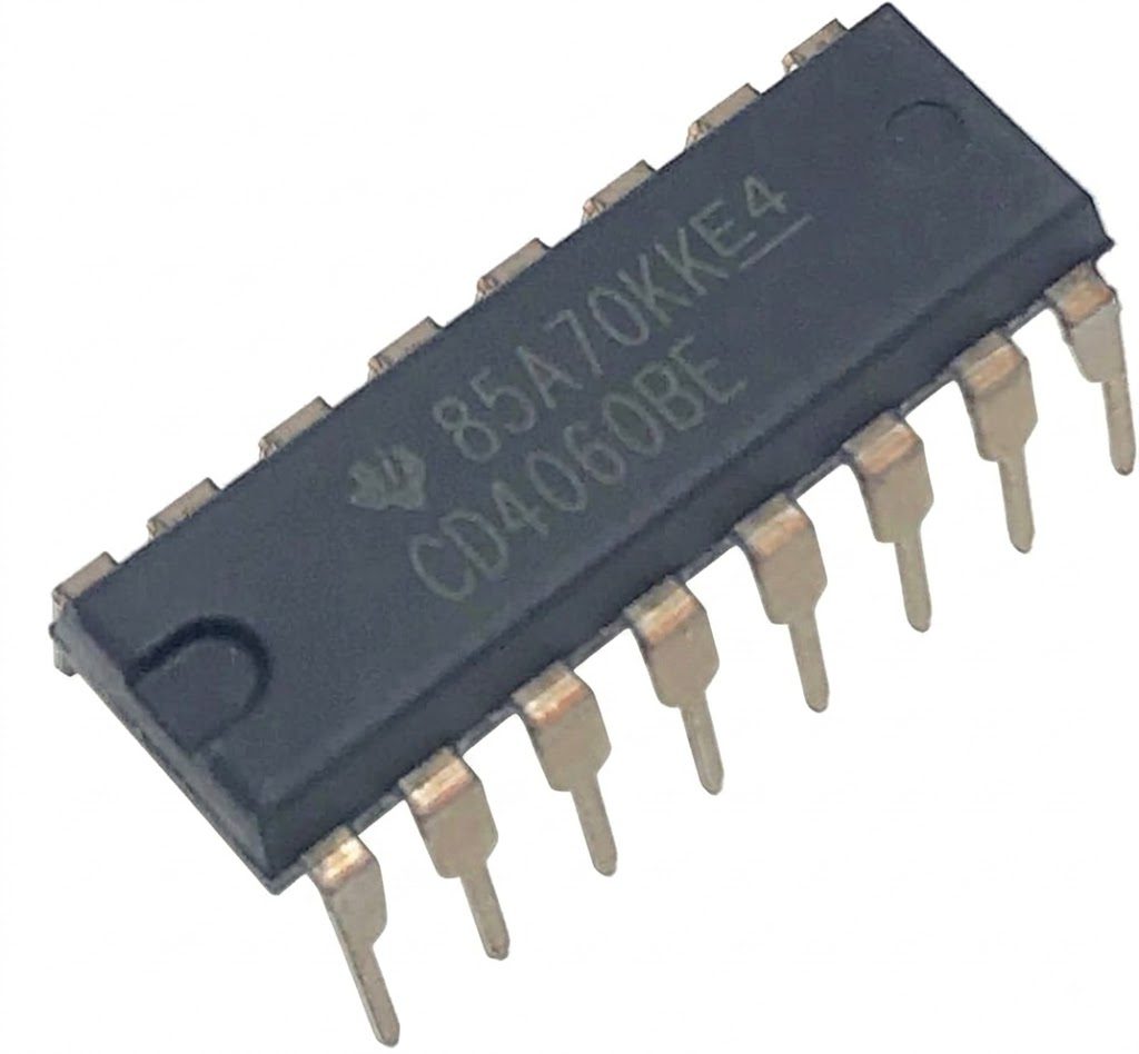Contador Binario y Oscilador CD4060B DIP-16 Circuito integrado CD4060B CMOS contador binario de 14 etapas con oscilador integrado en encapsulado DIP-16.