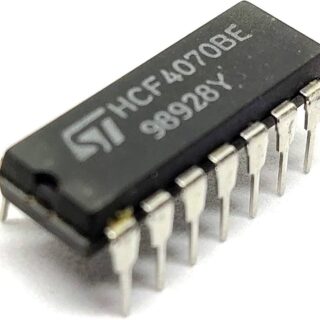 Circuito integrado CD4070B CMOS con cuatro compuertas XOR de dos entradas en encapsulado DIP-14.
