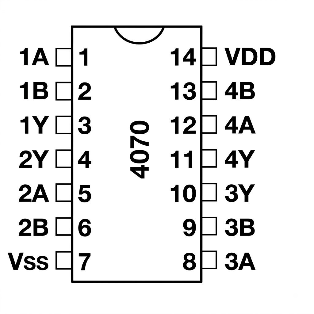 Compuerta XOR Cuádruple CD4070B DIP-14 Compuerta XOR Cuádruple CD4070B DIP-14 - Imagen 3
