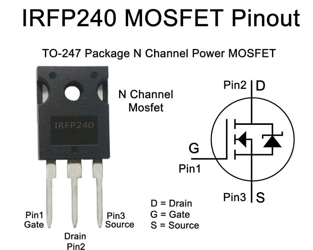 MOSFET de Potencia N-Channel IRFP240 200V 20A TO-247 MOSFET de Potencia N-Channel IRFP240 200V 20A TO-247 - Imagen 4