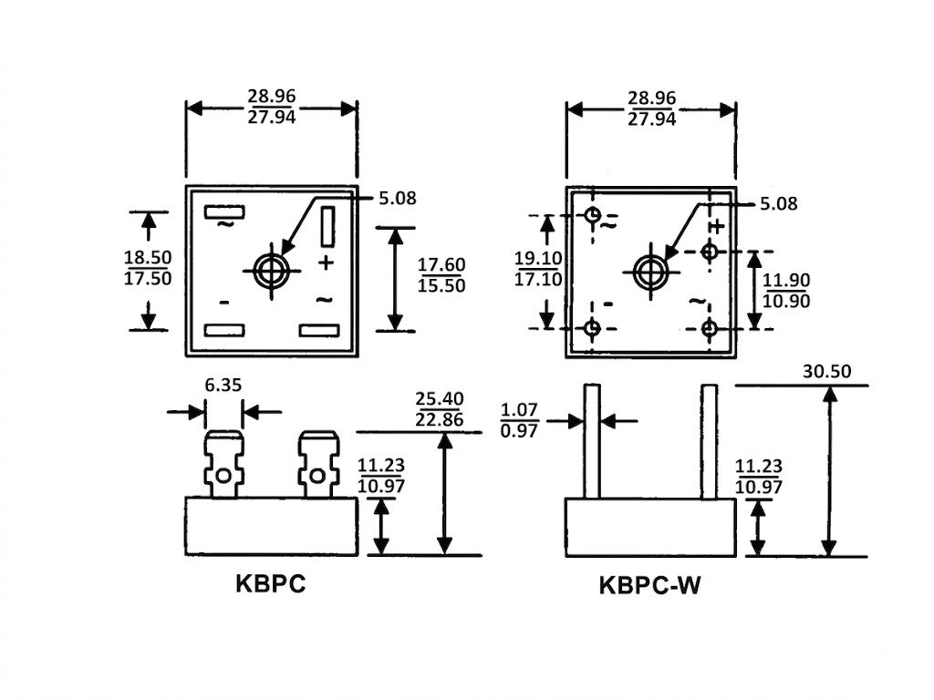 Puente Rectificador KBPC3510 35A 1000V Puente Rectificador KBPC3510 35A 1000V - Imagen 3