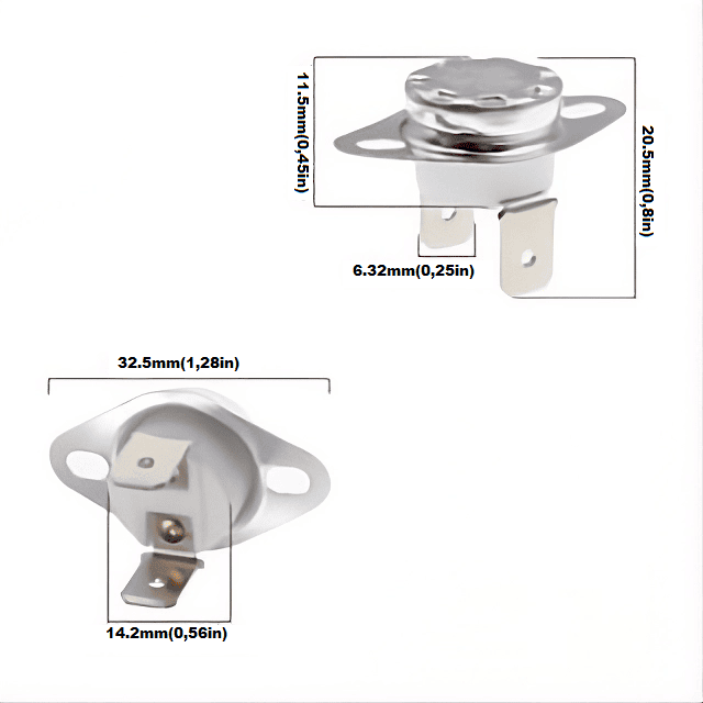 Termostato Bimetálico KSD302 NC 16A 250V Alta Corriente Termostato Bimetálico KSD302 NC 16A 250V Alta Corriente - Imagen 3