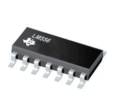 Circuito integrado LM556 temporizador dual tipo 555 en encapsulado DIP-14.