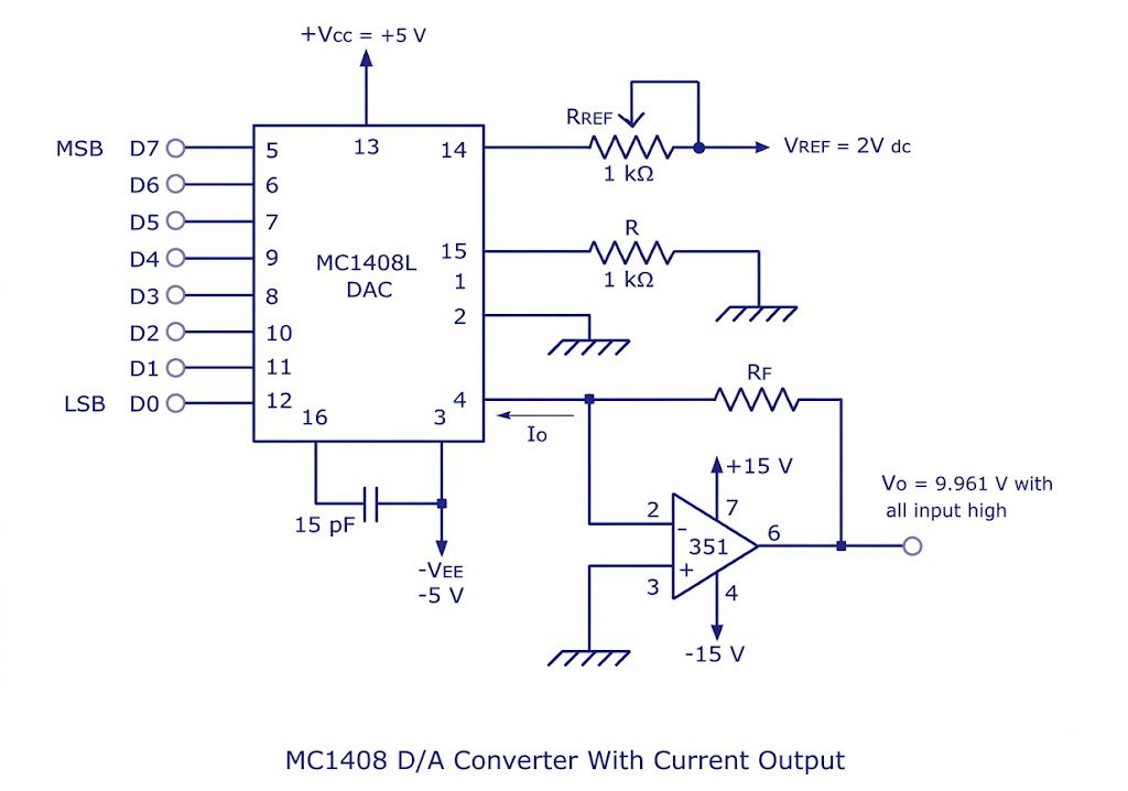 Convertidor Digital a Analógico MC1408 (DAC0808) 8 Bits DIP-16 Convertidor Digital a Analógico MC1408 (DAC0808) 8 Bits DIP-16 - Imagen 3